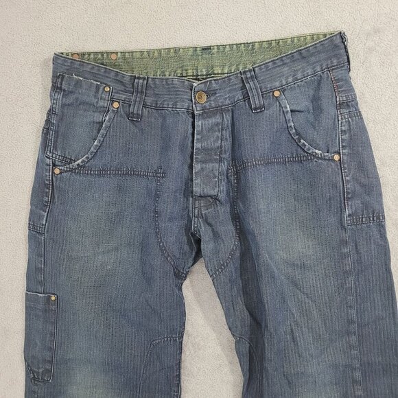 G-Star Mens 36x32 Low Loose Duty Carpenter Relaxed Jeans Blue Distressed - Picture 7 of 12